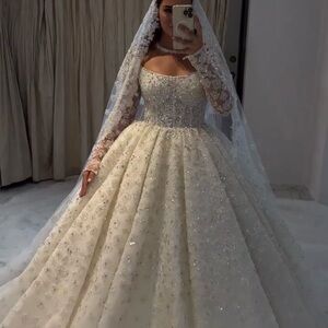 Elegant Beaded Wedding Gown